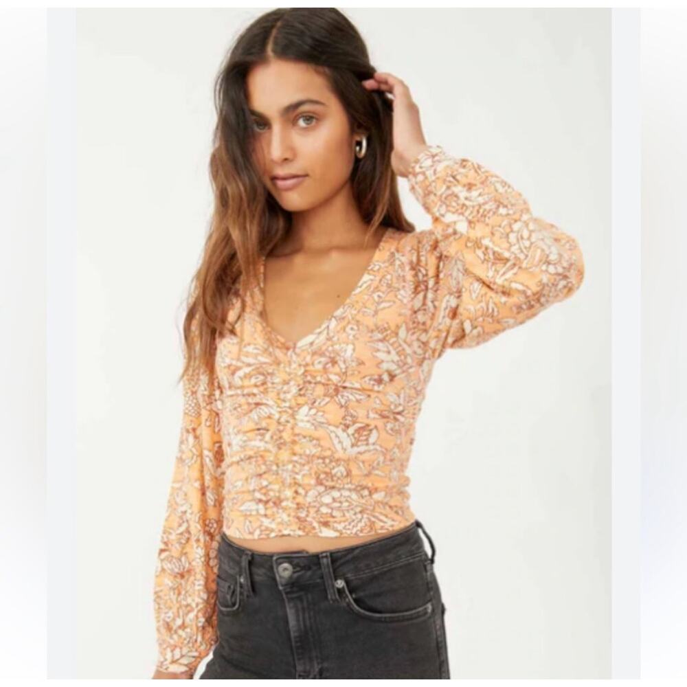 FREE PEOPLE | Say the Word Ruched Crop‎ Top | L